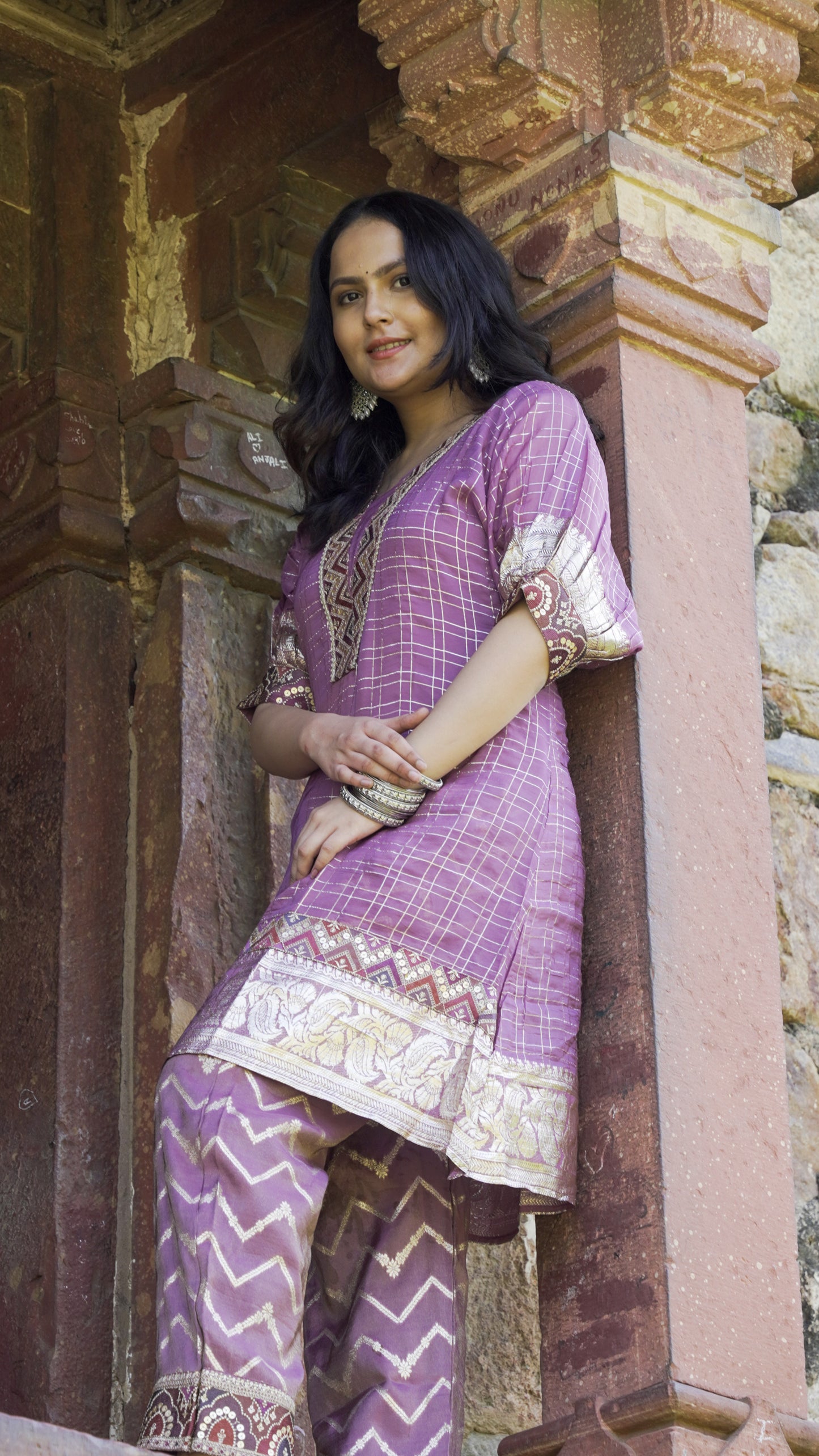 Chanderi lavender CO-ORD set