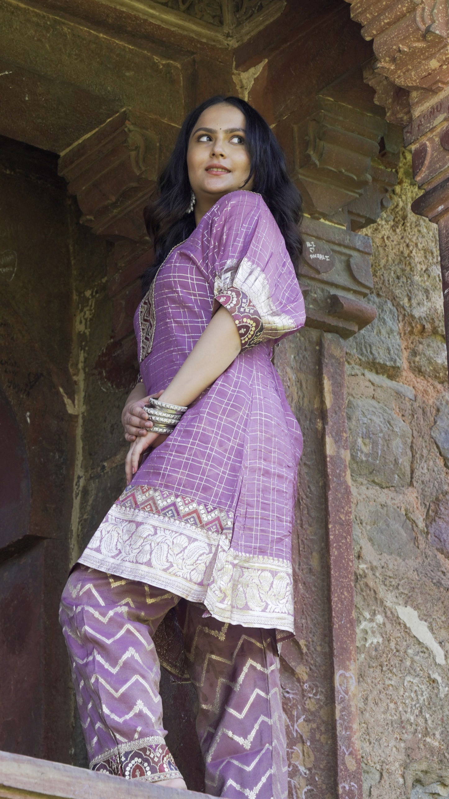 Chanderi lavender CO-ORD set