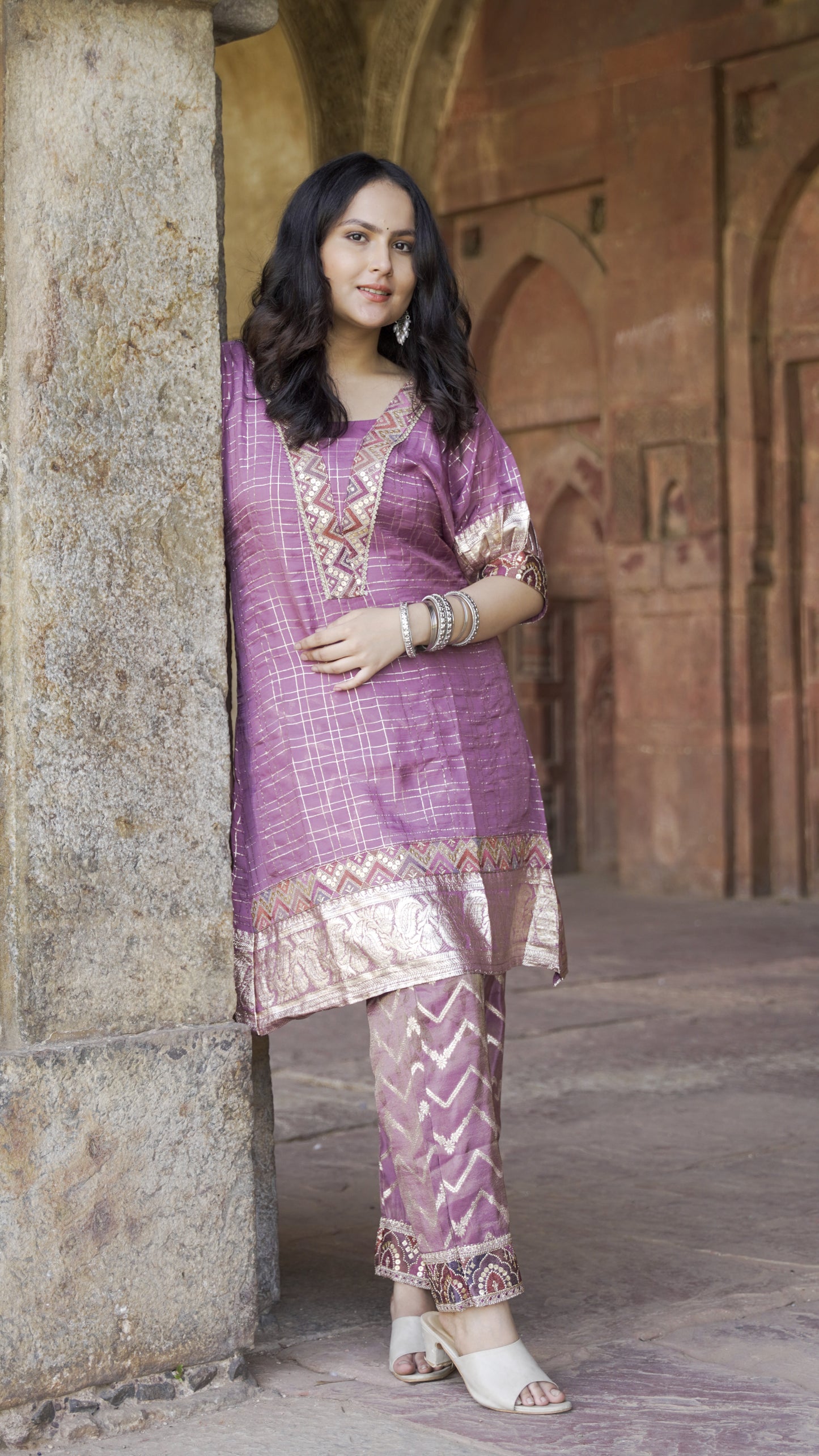 Chanderi lavender CO-ORD set