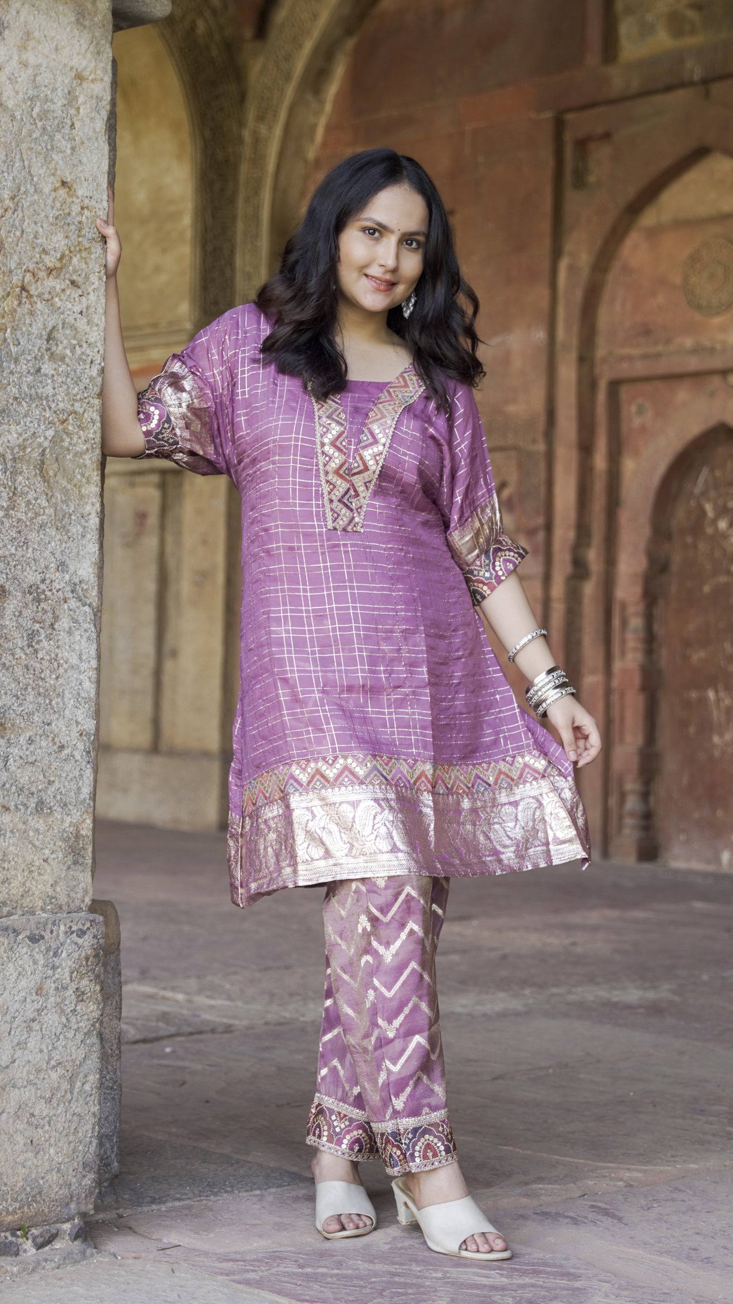 Chanderi lavender CO-ORD set