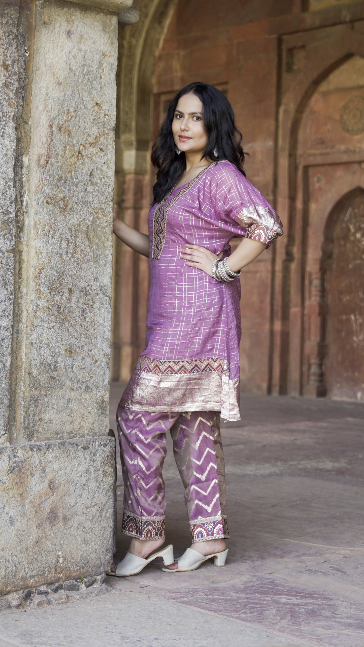 Chanderi lavender CO-ORD set