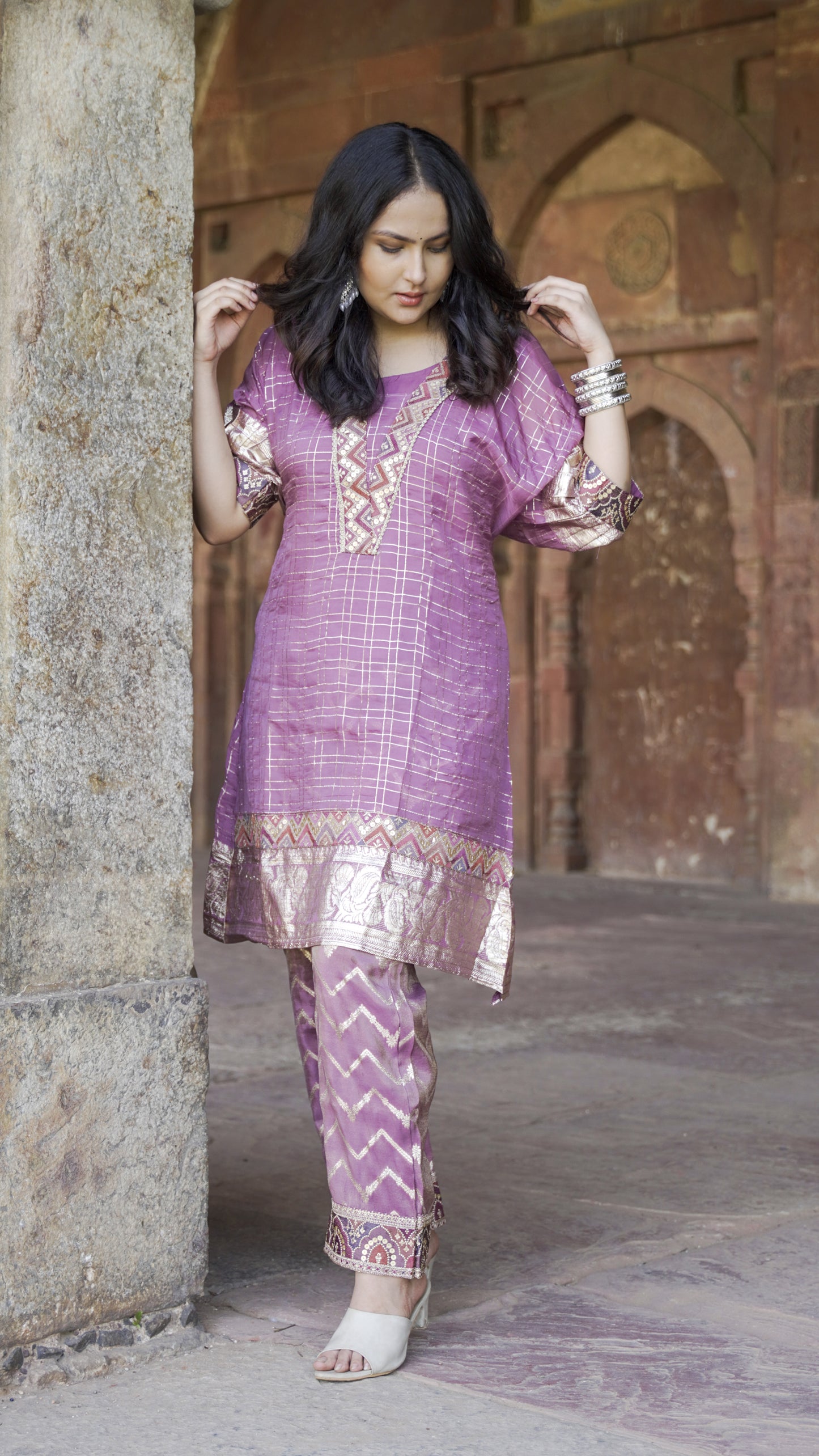 Chanderi lavender CO-ORD set